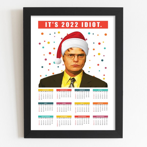 2022 Dwight Schrute Calendar Printable - The Office Us Dunder Mifflin, New Year PRINTABLE Art