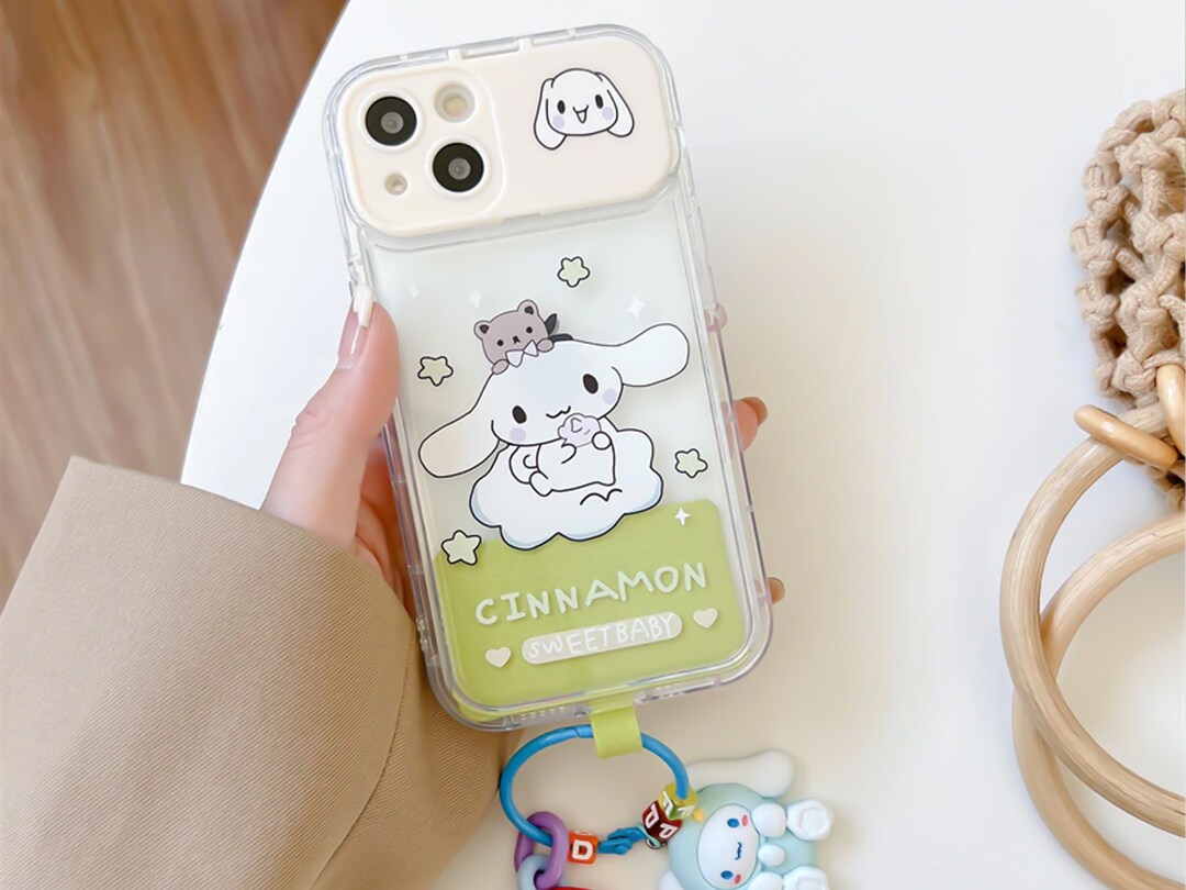 Cute Cinnamoroll Makeup Mirror Phone Case With 3D Doll for iPhone 14