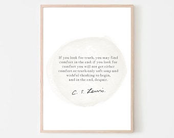 CS Lewis Quote Print: Watercolor Office Desk Art (Digital Download)