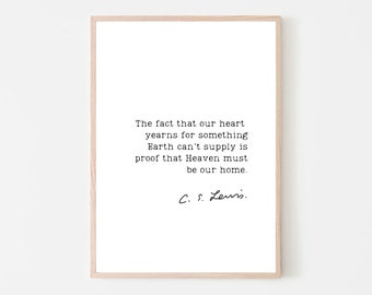 CS Lewis Quote Print: Christian Mindfulness Art (Digital Download)