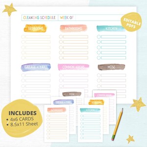 Cleaning Schedule | Printable Cleaning Checklist | Completely Editable PDF&#39;s