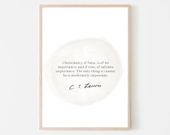 CS Lewis Quote Print: Watercolor Christian Life Art (Digital Download)