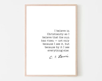 CS Lewis Quote Print: Christian Wall Art (Digital Download)