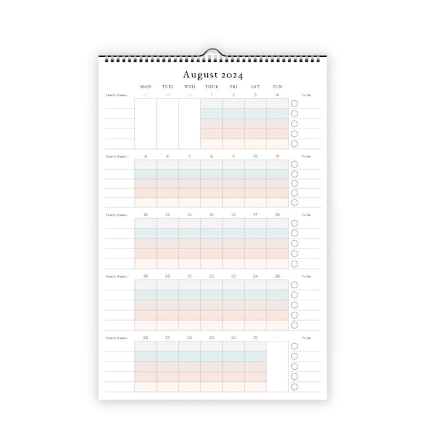 Calendar 2024 Family Planner Etsy UK