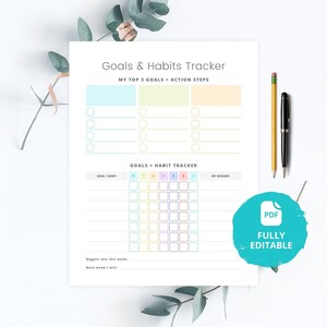 Monthly Habit Tracker Printable to Break a Bad Habit