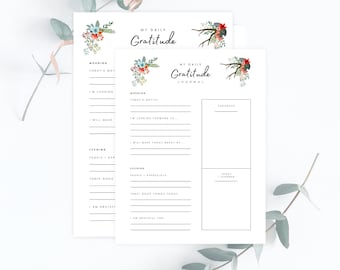 Gratitude Printable, Gratitude Gift, Minfulness Journal