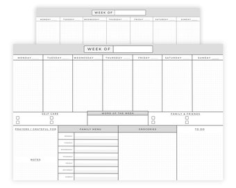 Printable Family Weekly Meal Planner & Schedule (CANVA Template)