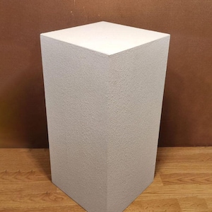Handmade Rustic White Wood Pedestal – Weather-Resistant Display Stand for Indoor & Outdoor Use - Concrete Finish Riser