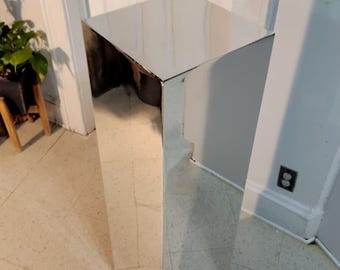 Pedestal reflectante de 42" – Soporte de pedestal con acabado de papel tapiz tipo espejo para eventos, tiendas minoristas - Pilar de decoración para bodas, efecto reflectante de lujo