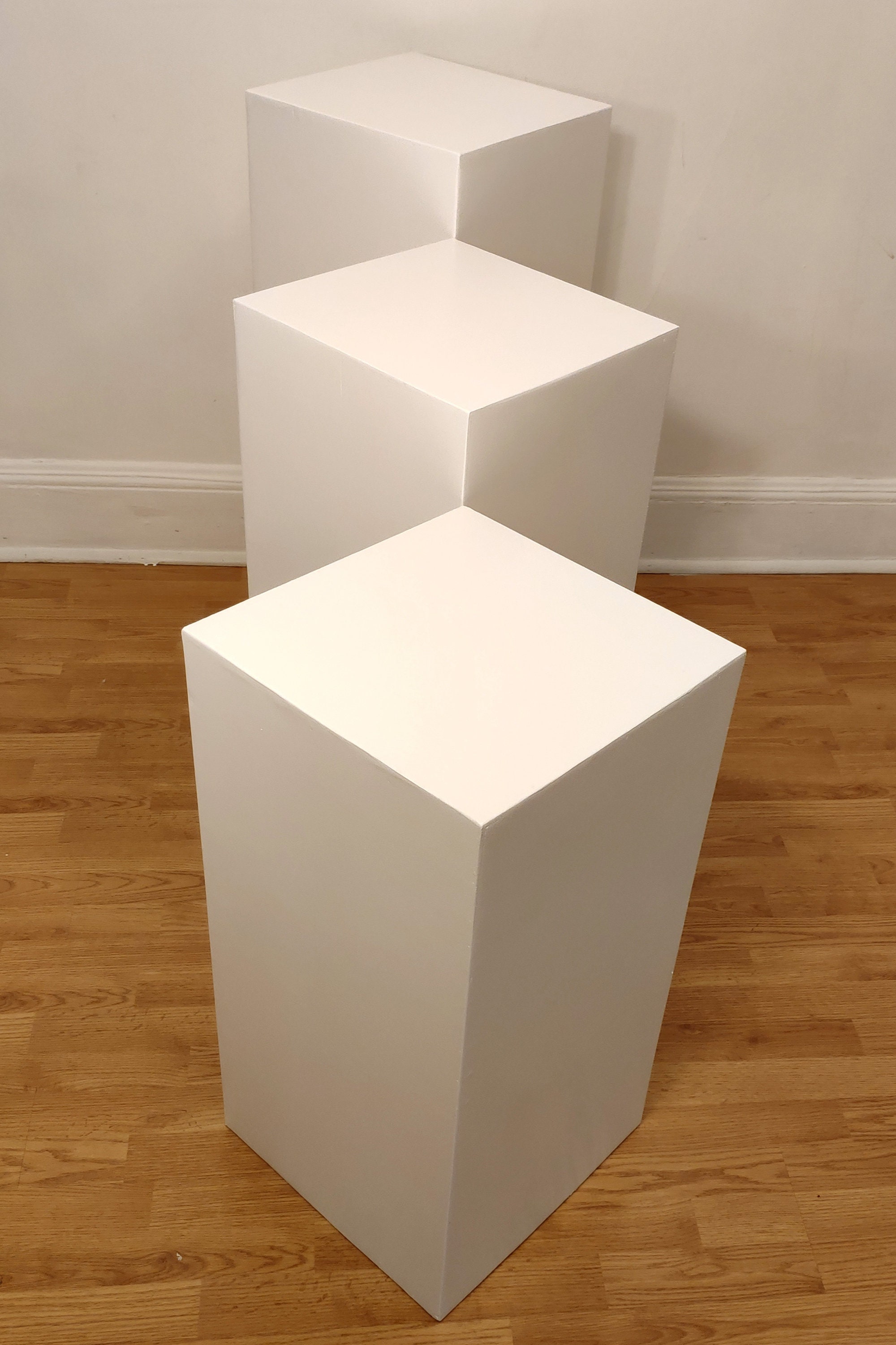 36 X 16 X 16 White Display Pedestal Stand Riser Column Pillar - Handmade Wood
