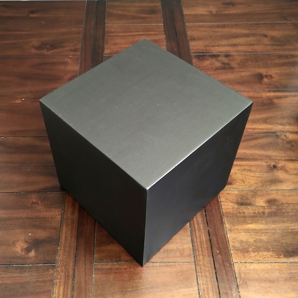 Black Posing Cube, Display Pedestal Riser, Handmade Pillar