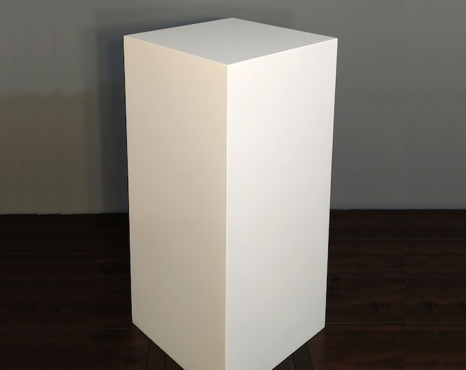 Set of 5 - Clear Acrylic Display Boxes, Pedestal Stand Riser, Column Pillar Plinth, Floral Centerpiece Riser, Floor Standing, Display Stand