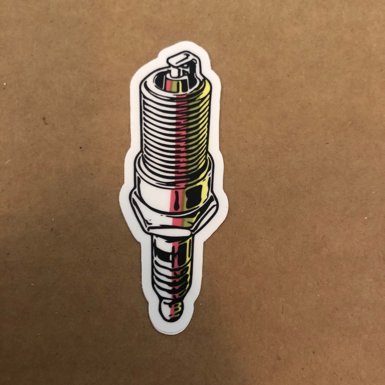 Red spark plug stickers Etsy