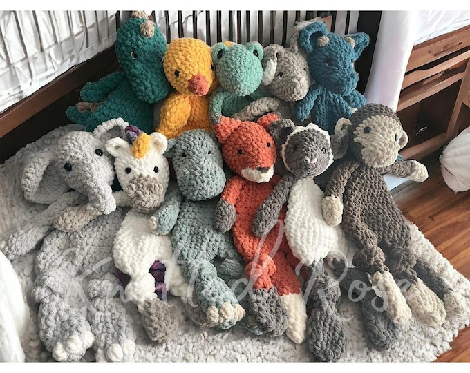 Custom Crochet Lovey: Soft Stuffed Animal Gift, Snuggler, Young Child gift, Cuddling toy handmade