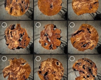Round Turkish Olive Root Slice, One Piece, kiln-dried Wood For Epoxy Resin Side, Dinner, Coffee Table Wall Clock Home Improvment Decoration