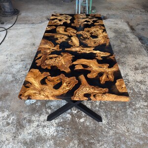 Kiln Dried Olive Root Burl Wood Slab: Epoxy Resin Table Project image 18