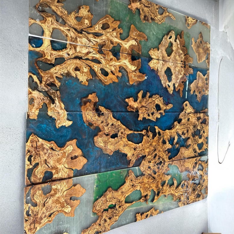 Kiln Dried Olive Root Burl Wood Slab: Epoxy Resin Table Project image 17