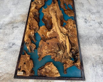 80"x40" | Live Edge Olive Wood Slab or Ready Epoxy Resin Table Wall Art Work (CODE:82)