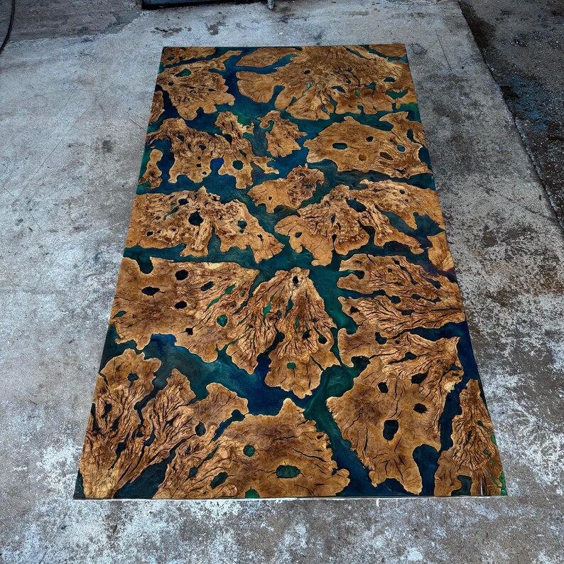 Kiln Dried Olive Root Burl Wood Slab: Epoxy Resin Table Project image 7