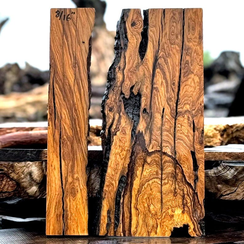 Live Edge Olive Wood Slab Set for Epoxy River Table Kiln Dried Blank image 10