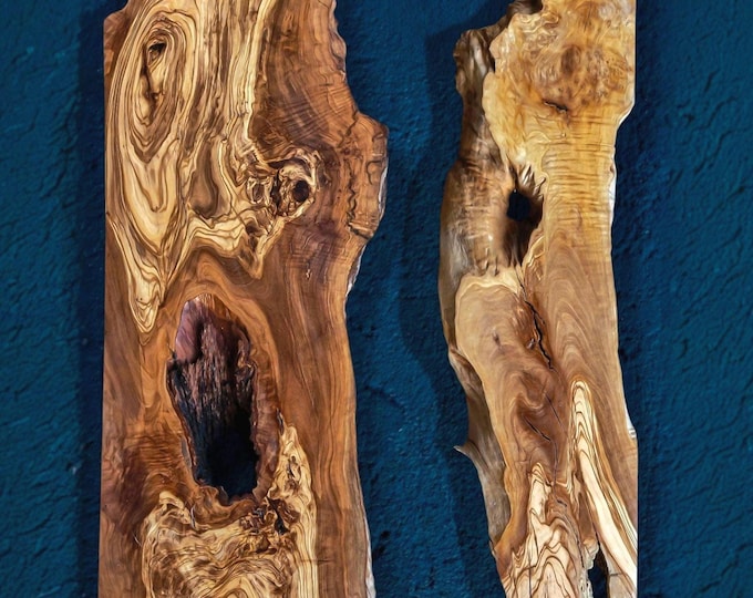 Featured listing image: Medium Turkish Olive Wood Slab Set – Live Edge Burl, Kiln-Dried, Ready for Resin Art & Rustic Decor