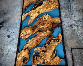 80"x40"  // 200 x 100 cm  Olive Root Slice Live Edge (Code 74)