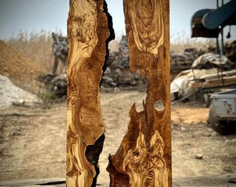 Turkish Olive Wood Slab Set | Medium | Ready for Resin Epoxy | Live Edge Burl | Kiln Dried |