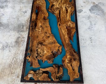 80"x40" | Live Edge Olive Wood Slab or Ready Epoxy Resin Table Wall Art Work (CODE:81)