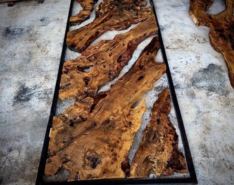 120"X48" Turkish Olive Wood For Epoxy Resin Table Moss Wall Art Work (CODE-87)
