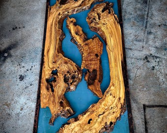 80"x40"  // 200 x 100 cm  Olive Root Slice Live Edge (Code 73)