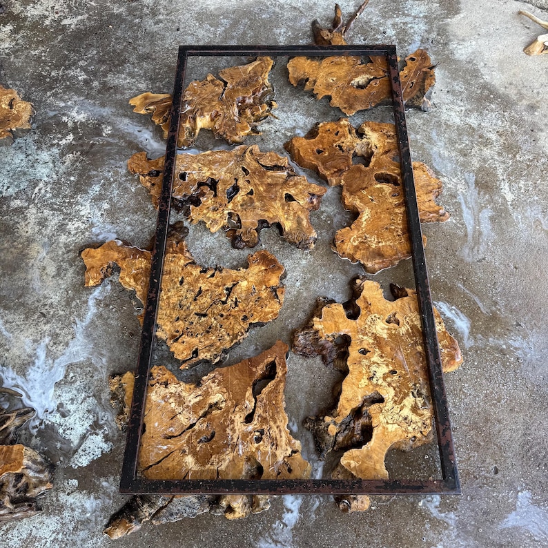 Kiln Dried Olive Root Burl Wood Slab: Epoxy Resin Table Project image 10