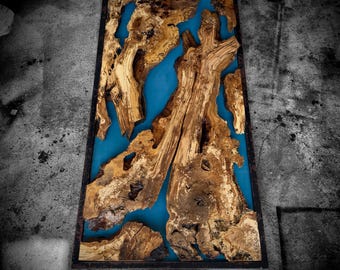 80"x40" | Live Edge Olive Wood Slab or Ready Epoxy Resin Table Wall Art Work (CODE:68)
