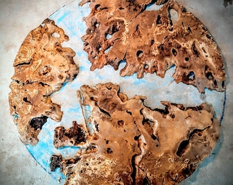 Turkish Olive Wood Root Round: Epoxy Resin Art, Wall Decor