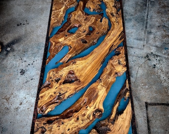 80"x40" | Live Edge Olive Wood Slab or Ready Epoxy Resin Table Wall Art Work(CODE:72)