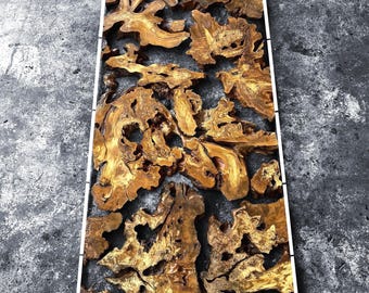 Olive Root Burl Wood Ready Kiln Dried, No Barks, Flattened, Sanded Ready Sets For Epoxy Table Projects