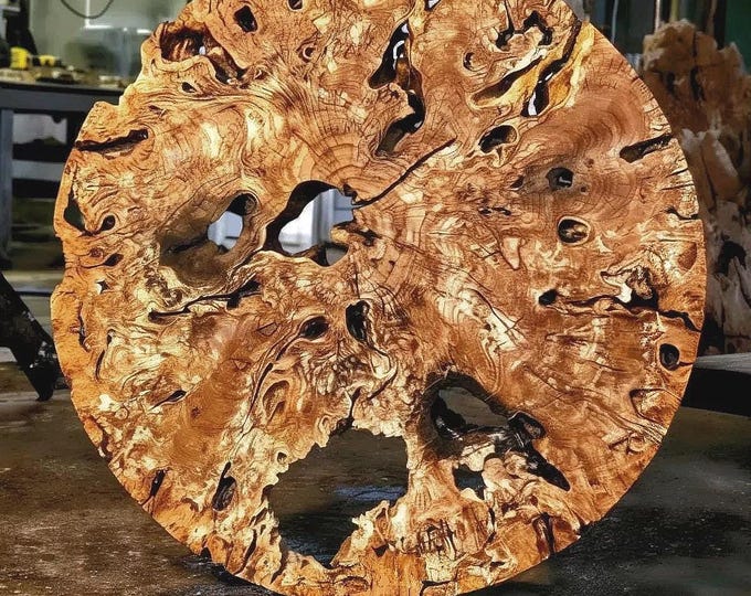 Featured listing image: Round Turkish Olive Root Slice, One Piece, kiln-dried Wood For Epoxy Resin Side, Dinner, Coffee Table Wall Clock Home Improvment Decoration