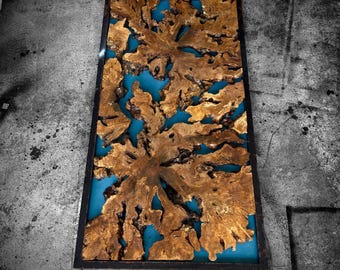 70"x35"  // 180 x 90 cm  Olive Root Slice Live Edge (code 64)