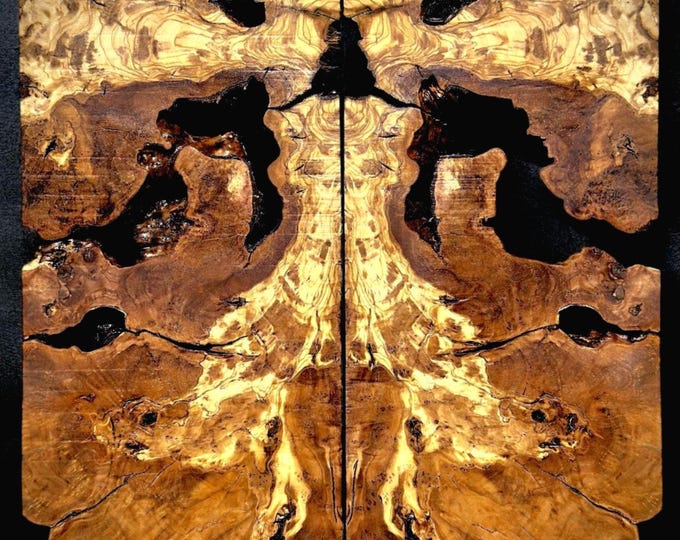 Featured listing image: Turkish Olive Root Burl  Bookmatched Twin Rectangular Wood Slabs  ( 2 pieces )
