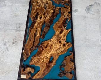 80"x40" | Live Edge Olive Wood Slab or Ready Epoxy Resin Table Wall Art Work(CODE:77)