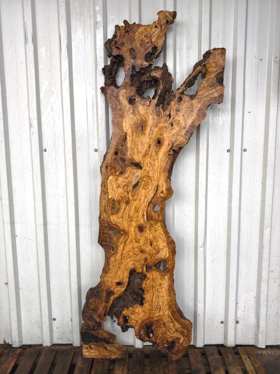 80" Unique Olive Wood Slab Live Edge Rustic Wood Piece for Epoxy Table Wall Decor