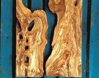 Live Edge Anatolian Olive Wood River Set for epoxy resin art work 16" (40cm)