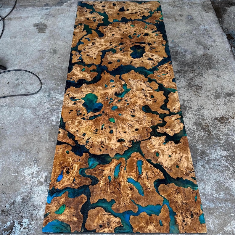 Kiln Dried Olive Root Burl Wood Slab: Epoxy Resin Table Project image 2