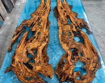 102" Bookmatched Olive Wood Slabs Live Edge Pair for Epoxy Resin Dining Table