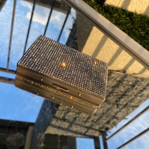 Cartera de tarjeta Bling Bling, Cartera de pedrería, Accesorios, Cartera de cristal plateado, Titular de tarjeta Bling, Titular de tarjeta de pedrería, Pedrería plateada