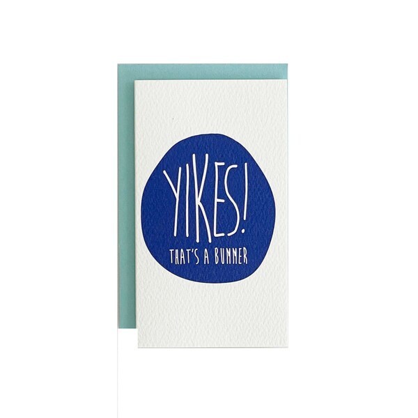 Yikes!Mini Card, For a Friend Greeting Card, Blank Inside Mini Card|Acknowledgement, Supportive Card, Bummer Card 2 x 3.5 inches