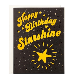 Happy Birthday Starshine Card | Greeting Card Blank Inside| Birthday Card | Celestial Birthday Card | Stars Greeting Card | Starshine Card