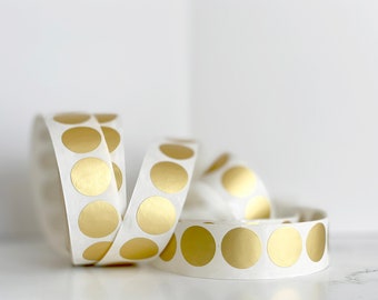 Matte Gold Foil Stickers: 1-inch Round Wedding Envelope Seals