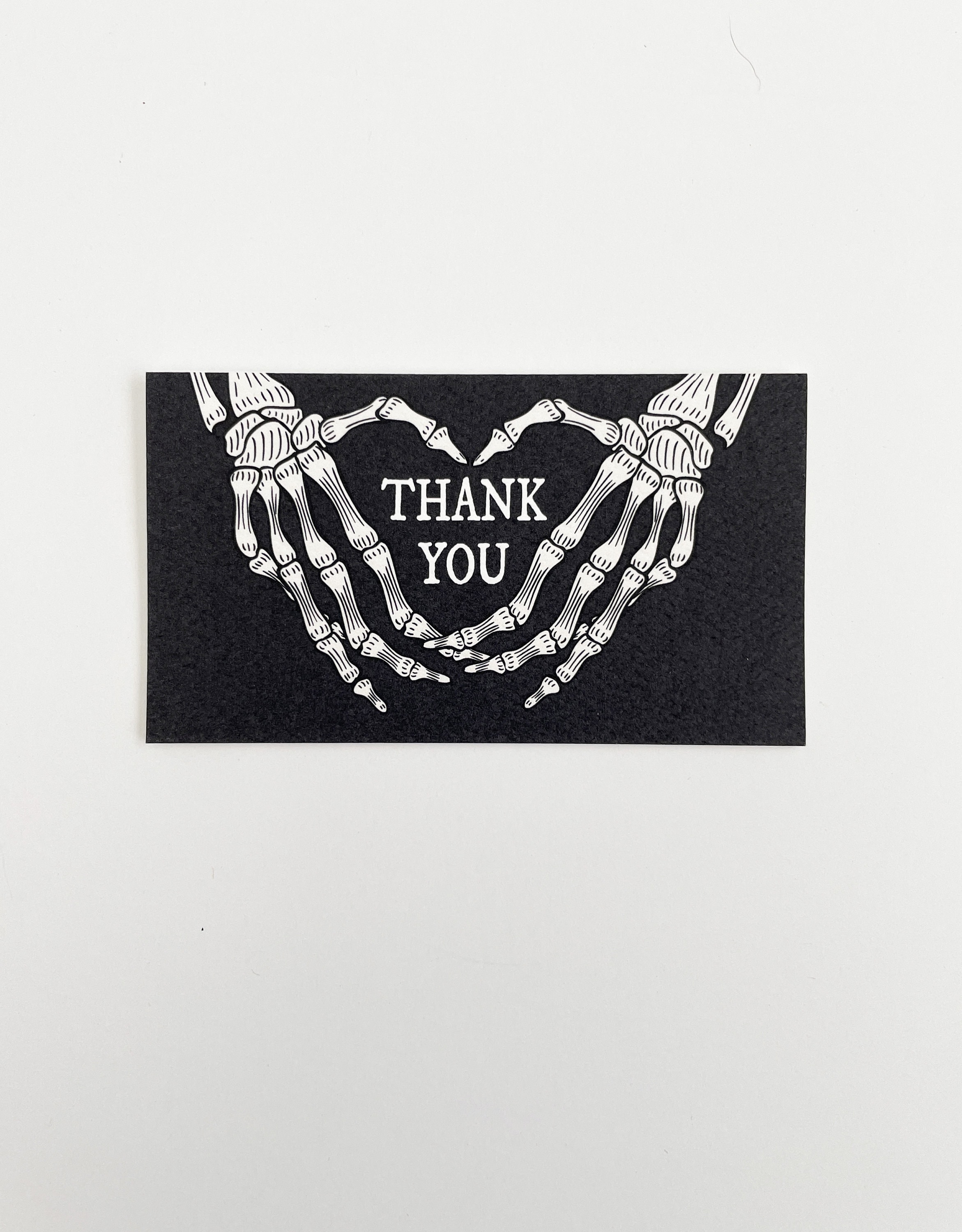 Goth Skeleton Heart Hands Thank You Mini Card 2 X 3.5 Inch - Etsy
