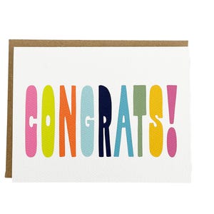 Felicitatiewenskaart in felle kleuren|A2-kaart met blanco binnenkant|Vierkaart|Afstudeerkaart|Nieuwe babykaart|Gefeliciteerd|Prestatiekaart