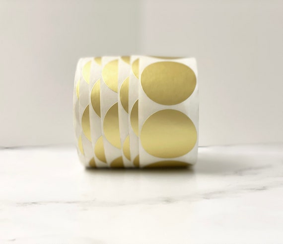 Matte Gold Foil Stickers: 2" Round Wedding Envelope Seals